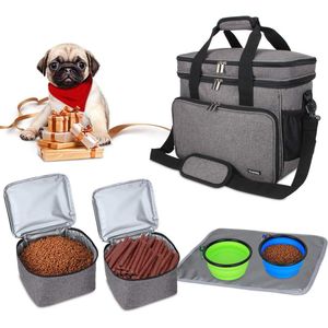 Reistas voor hondenspullen - Reistas voor huisdierenvoer, snacks, speelgoed en andere benodigdheden - Ideaal voor reizen, kamperen of dagtochten.