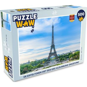 Puzzel De Eiffeltoren met een erg kleurrijke omgeving - Legpuzzel - Puzzel 500 stukjes