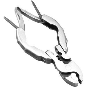 Ronde tip multitool met 9 functies voor outdoor activiteiten zoals vissen en kamperen