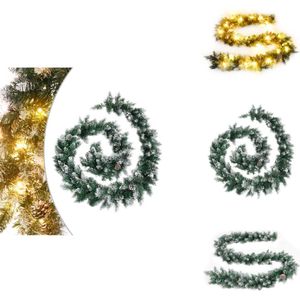 vidaXL Kerstslinger - Kerstslingers - Kerst Slinger - Guirlande - Kerstslinger met LED-lampjes 5,2 m PVC groen