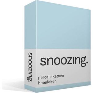 Snoozing - Hoeslaken  - Lits-jumeaux - 180x220 cm - Percale katoen - Hemel