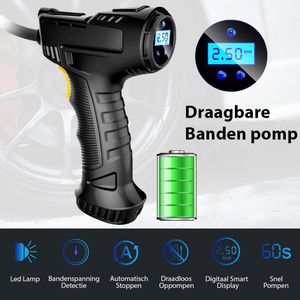 Draagbare Compressor Bandenpomp – 12V Luchtcompressor – Fiets, Auto tot Camper – Elektrische Fietspomp