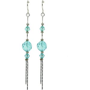 Behave Dames oorbellen- oorbellen hangers -oorhangers - blauw