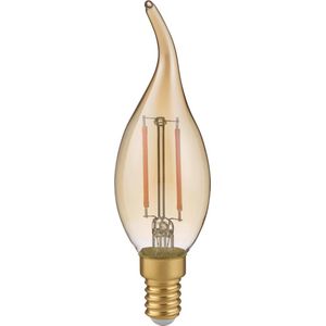 Trio leuchten - LED Lamp - Kaarslamp - Filament - 4W - E14 Fitting - Warm Wit 2700K - Dimbaar - Amber - Glas