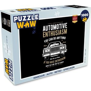 Puzzel Mancave - Auto - Retro - Spreuken - Legpuzzel - Puzzel 1000 stukjes volwassenen
