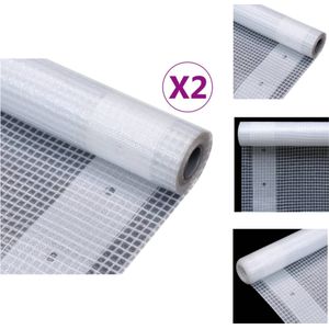 vidaXL Afdekzeil - Afdekzeilen - Zeildoek - Zeildoeken - Dekzeilen 2 st Leno 260 g/m² 1,5x15 m wit