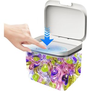 Nieuwe titel: 45 l Wascapsulehouder voor wasruimtes - Pop-up opbergdoos voor wasmiddel en waspoeder opslag
