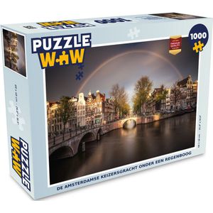 Puzzel De Amsterdamse Keizersgracht onder een regenboog - Legpuzzel - Puzzel 1000 stukjes volwassenen