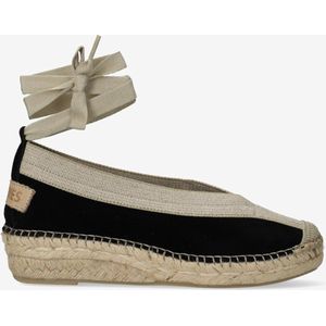 Shabbies Amsterdam Espadrille Palma Kimono Suède Zwart - Maat 40