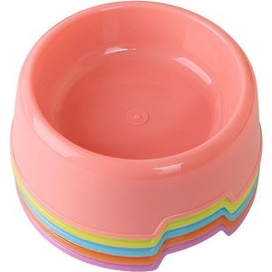 Set van 5 Plastic Dog Bowls, Katten, Puppy, Hamsters, Konijn Huisdier Kom. Kattenkom voor Droogvoer, Natvoer, Traktaties, Water, Kleur willekeurig