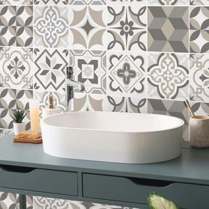Tegelstickers voor Badkamer en Keuken - 12 Pcs 15x15 cm Waterbestendig Mozaïek in Azulejos-stijl