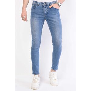 Slim Fit Jeans Heren Stretch Broek - DC-015 - Blauw