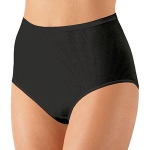 Hoge Taille Slips - 95% Katoen - Ondergoed Dames - 3XL - Zwart - 6 Stuk - OPGEPAST BESTEL 1 MAAT GROTER DAN JE GEWOON BENT DIT ZIJN FRANSE HQ SLIPS