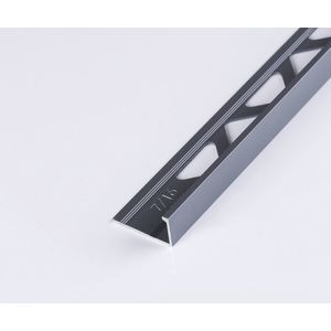 Profielenloods - Aluminium Gun Metal Tegelprofiel 12,5mm - lengte 1 meter