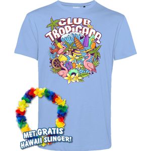 T-shirt Flamingo Summer | Toppers in Concert 2024 | Club Tropicana | Hawaii Shirt | Ibiza Kleding | Lichtblauw | maat XS