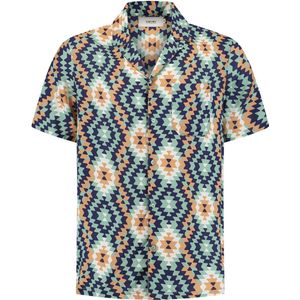 Shiwi - Shiwi Overhemd Mayan Geo Groen - Heren - Maat M - Regular-fit