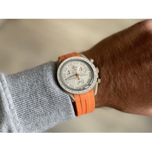 20mm Curved rubber strap Orange Omega x Swatch Moonswatch - Gebogen rubber horloge band