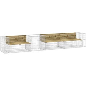 The Living Store Tuinbank met schanskorf geïmpregneerd grenenhout - Tuinbank - Schanskorf - Houten Tuinbank - Buitendonk - Terras Meubilair