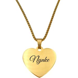 Ketting - Hart - Met Naam - Nynke - Goud
