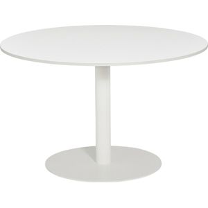 T60 - Kolomtafel Rond - 100x100 - 74cm hoogte - Wit - Wit Frame (Fair Furniture Group – Nederlands Familiebedrijf)