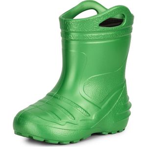 Ladeheid LA-KL-051 Kinder Regenlaarzen - Rubber - met Binnenschoen en Grepen - Waterdicht - EVA - Wasbare Binnenschoen – Smaragdgroen – 30