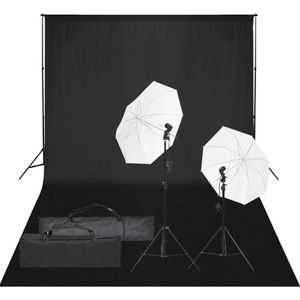 The Living Store Fotostudioset - Achtergrondset 500 x 300 cm - 2x Statief - 2x Paraplu - 2x Daglichtlamp