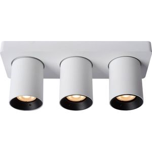 Lucide NIGEL Plafondspot - LED Dim to warm - GU10 - 3x5W 2200K/3000K - Wit