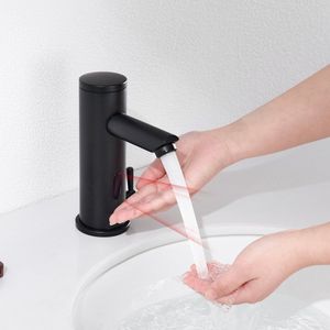 Auralum max Wastafelkraan - Automatische Sensor Wastafelkraan - Waterbesparend - Warm & Koud - Badkamerkraan Zwart