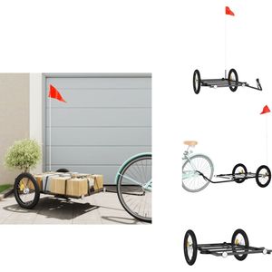 vidaXL Fietstrailer - Fietstrailers - Fiets Trailer - Fiets Transportkar - Fietskar 135x68x37 cm ijzer zwart