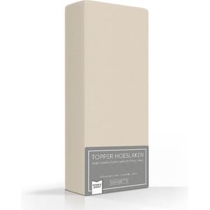 Comfortabele Dubbel Jersey Topper Hoeslaken Zand | 160x210| Heerlijk Zacht | Extra Dikke Kwaliteit