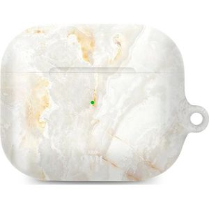 xoxo Wildhearts hoesje geschikt voor Airpods Pro 1 / Pro 2 - Marble Off Whites - Ook als telefoonhoesje verkrijgbaar - schokbestendige case geschikt voor Airpod Pro (2) - koptelefoon case - Beschermhoes met marmerprint - marmer look - gebroken wit