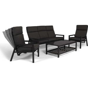 OMEGA | Loungeset Tuinset Dining Set | Industrieel | Grijs / Zwart | 5 Zitplaatsen