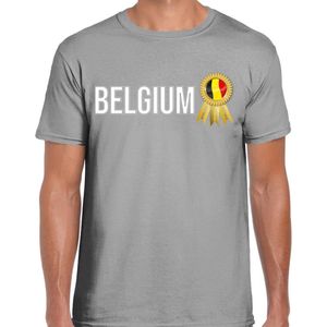 Bellatio Decorations Verkleed shirt voor heren - Belgium - grijs - supporter - themafeest - Belgie XXL