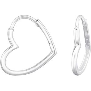 Joy|S - Zilveren hartje oorbellen - oorringen - 16 mm - sterling zilver 925