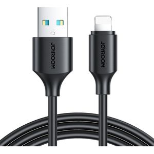 JOYROOM - USB-A naar Lightning kabel - Universele snel lader geschikt voor bijv. iPhone of andere toestellen met een Lightning aansluiting - 2 Meter - 2.4A - Zwart