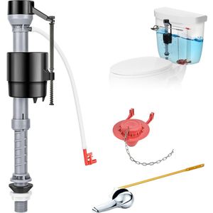 REFTTENW Universeel Binnenwerk Set van 4, Vlotter, Vlotterkraan universeel, Binnenwerk voor keramisch reservoir, Universele Flotteurkraan, Toiletten Accessoires