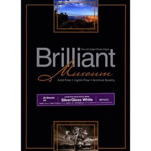 Brilliant Museum Fine Art Inkjet Papier - Silver Gloss White 300grams rol 44"" (111,8cmx12m)