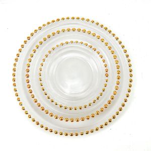 Housevitamin glazen bord met gouden rand - 21.5x2cm