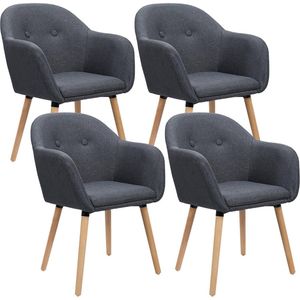 Rootz Ergonomische Eetkamerstoelenset - Comfortabele stoelen - Stijlvolle zitting - Duurzame constructie - Linnen bekleding - 40 cm x 40 cm x 82 cm