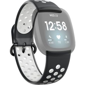 Hama Sportpolsband voor Fitbit Versa 3/4/Sense (2), ademend horlogebandje, zw.