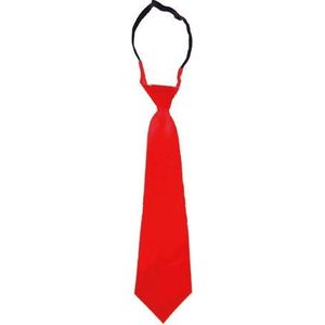 Rode satijnen stropdas 41 cm verkleedaccessoire voor dames/heren - Rood thema feestartikelen