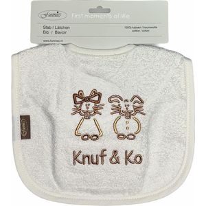 Funnies slab knuff&co | slabbetje | baby | slabbetje baby | drinken en eten | knoeien