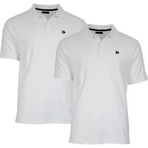 2-Pack Donnay Polo (549009) - Sportpolo - Heren - White - maat 3XL
