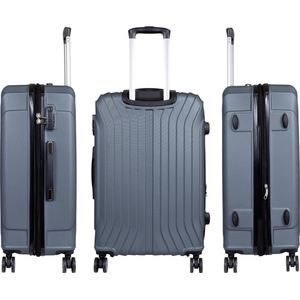 Reiskoffer - Koffer met TSA slot - Reis koffer op wielen - Stevig ABS - 82 Liter - Almeria - Zilvergroen - Travelsuitcase - L