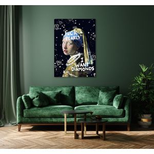 F*ck pearls Textielframe - 80 x 113 cm - Premium 27 mm zwart aluminium frame