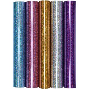 Glitters Glitter A4 Transferfolie Textielfolie - Textiel Strijken - 5 Delige Set Regenboogkleuren