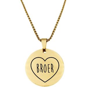 Ketting RVS - Rond - Goud - Juf