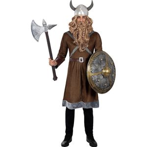 Funidelia | Vikingkostuum voor mannen  Nordic, Valkyrie, Barbaar, Vikings - Kostuum voor Volwassenen Accessoire verkleedkleding en rekwisieten voor Halloween, carnaval & feesten - Maat XXL - Bruin