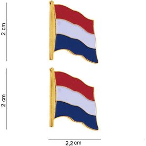 Embleem metaal Nederlandse vlag 2st. pin