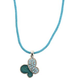 Behave Blauwe ketting met vlinder